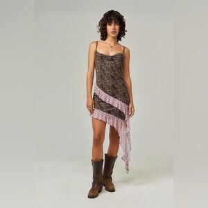NWT Urban Outfitters Women’s Zoey Leopard Print Asymmetric Mini Dress Size XL